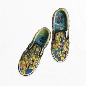 Vans The Simpsons Cartoon Print Slip-On Skate Sneakers Mens Sz 5 / Womens 6.5